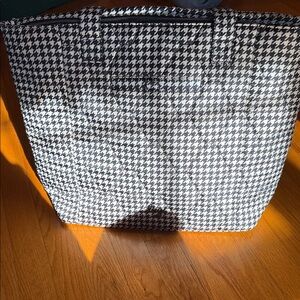 Lug Black and White Houndstooth Tote Bag